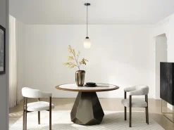 Best OZAIA Lámpara colgante negra con cristal blanco D.14 x Alt.120 cm - LOUXOR Negro