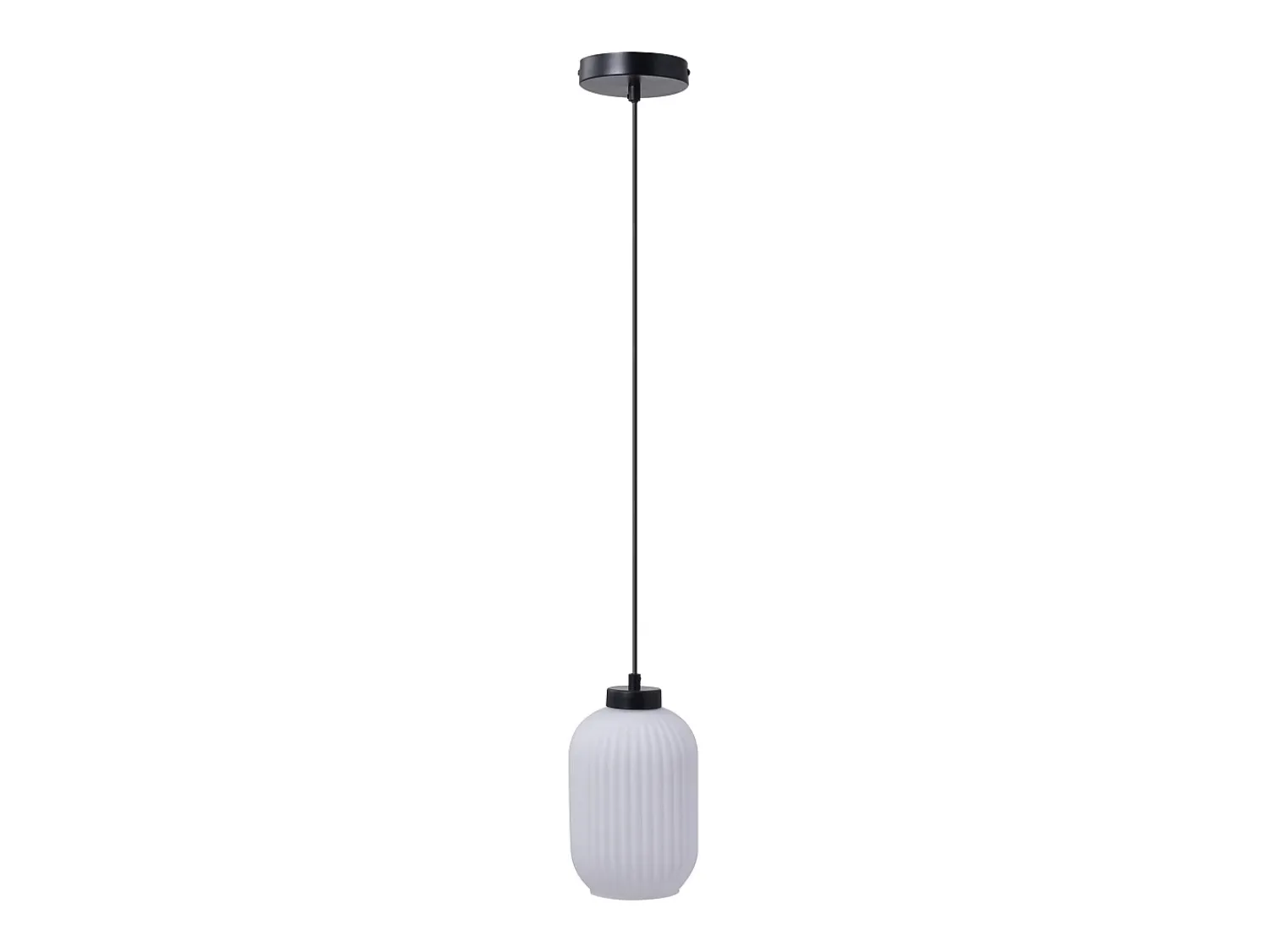 Best OZAIA Lámpara colgante negra con cristal blanco D.14 x Alt.120 cm - LOUXOR Negro