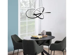 Best NETTLIFE Lámpara colgante Vintage Negra de 5 luces, altura ajustable, casquillo E27, 62 W, ​​estilo industrial retro. Negro