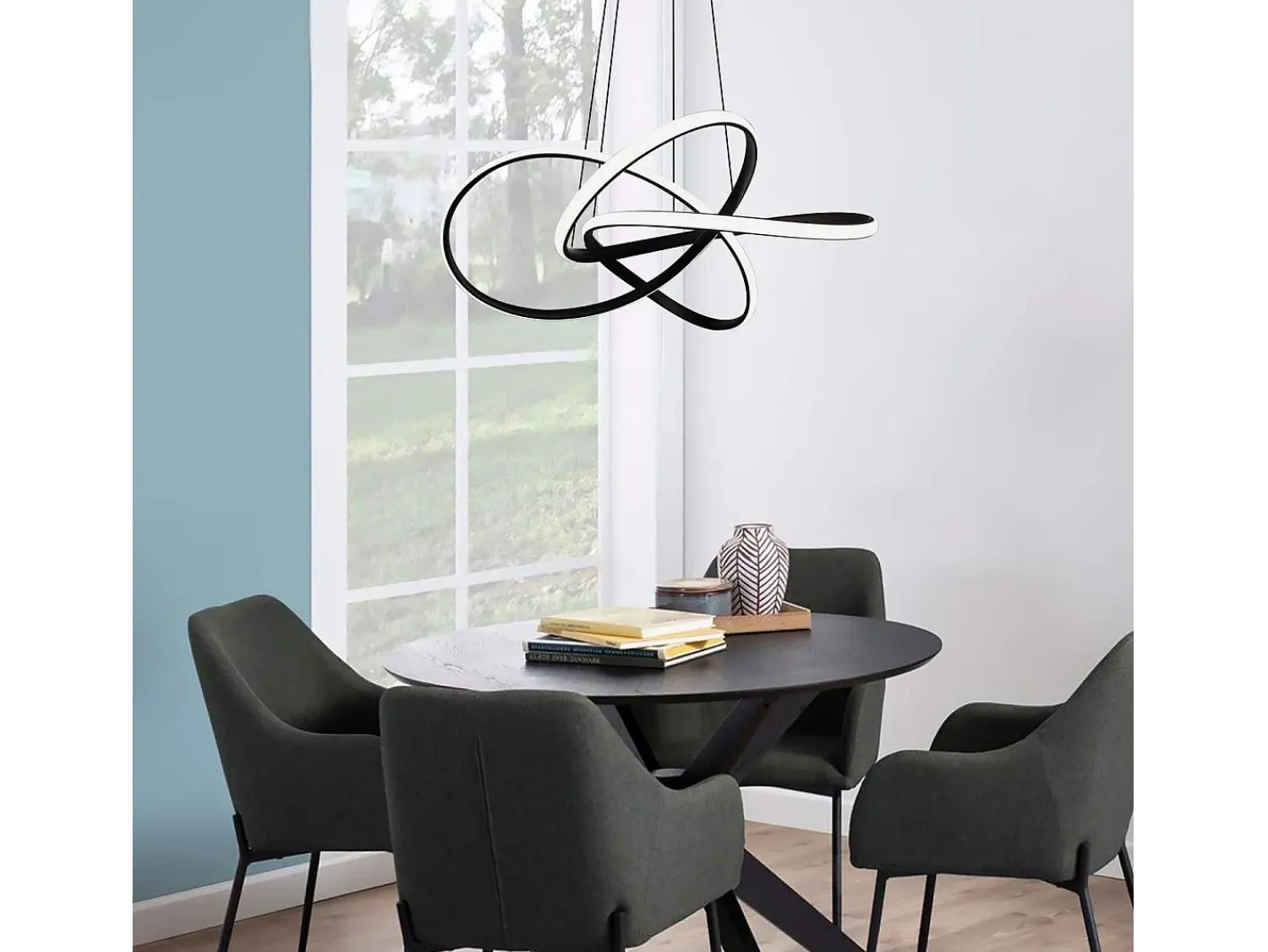 Best NETTLIFE Lámpara colgante Vintage Negra de 5 luces, altura ajustable, casquillo E27, 62 W, estilo industrial retro. Negro