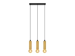 Outlet NETTLIFE Lámpara colgante dorada de 3 bombillas - Lámpara colgante para mesa de comedor E27 Lámpara colgante industrial de metal Negro