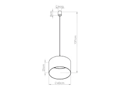 Best Sollux Lighting Lámpara colgante Nevia minimalista de CLORURO DE POLIVINILO - 1 fuentes luminosas - L.40 x A.137 cm - marino/negro Azul