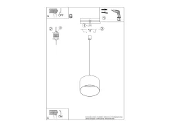 Best Sollux Lighting Lámpara colgante Nevia minimalista de CLORURO DE POLIVINILO - 1 fuentes luminosas - L.40 x A.137 cm - marino/negro Azul