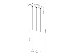 Sollux Lighting Lámpara Suspendida^Lámpara Colgante Pastelo Moderno De Acero - 3 Fuentes Luminosas - L.30 X A.94 Cm - Ocre Rojo
