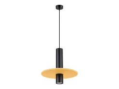 Sollux Lighting Lámpara Suspendida^Lámpara colgante Pelta moderno de fieltro/acero - 1 fuentes luminosas - L.30 x A.126 cm - /negro Amarillo