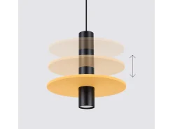 Sollux Lighting Lámpara Suspendida^Lámpara colgante Pelta moderno de fieltro/acero - 1 fuentes luminosas - L.30 x A.126 cm - /negro Amarillo