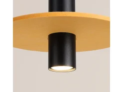 Sollux Lighting Lámpara Suspendida^Lámpara colgante Pelta moderno de fieltro/acero - 1 fuentes luminosas - L.30 x A.126 cm - /negro Amarillo