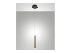 Lámpara colgante Prado de latón de Fabas Luce - LED regulable de 6,5 W, diseño moderno Amarillo