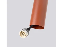 Sollux Lighting Lámpara colgante Toris desván de acero - 2 fuentes luminosas 4000K - L.30 x A.105 cm - ocre Rojo