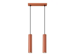 Sollux Lighting Lámpara colgante Toris desván de acero - 2 fuentes luminosas 4000K - L.30 x A.105 cm - ocre Rojo