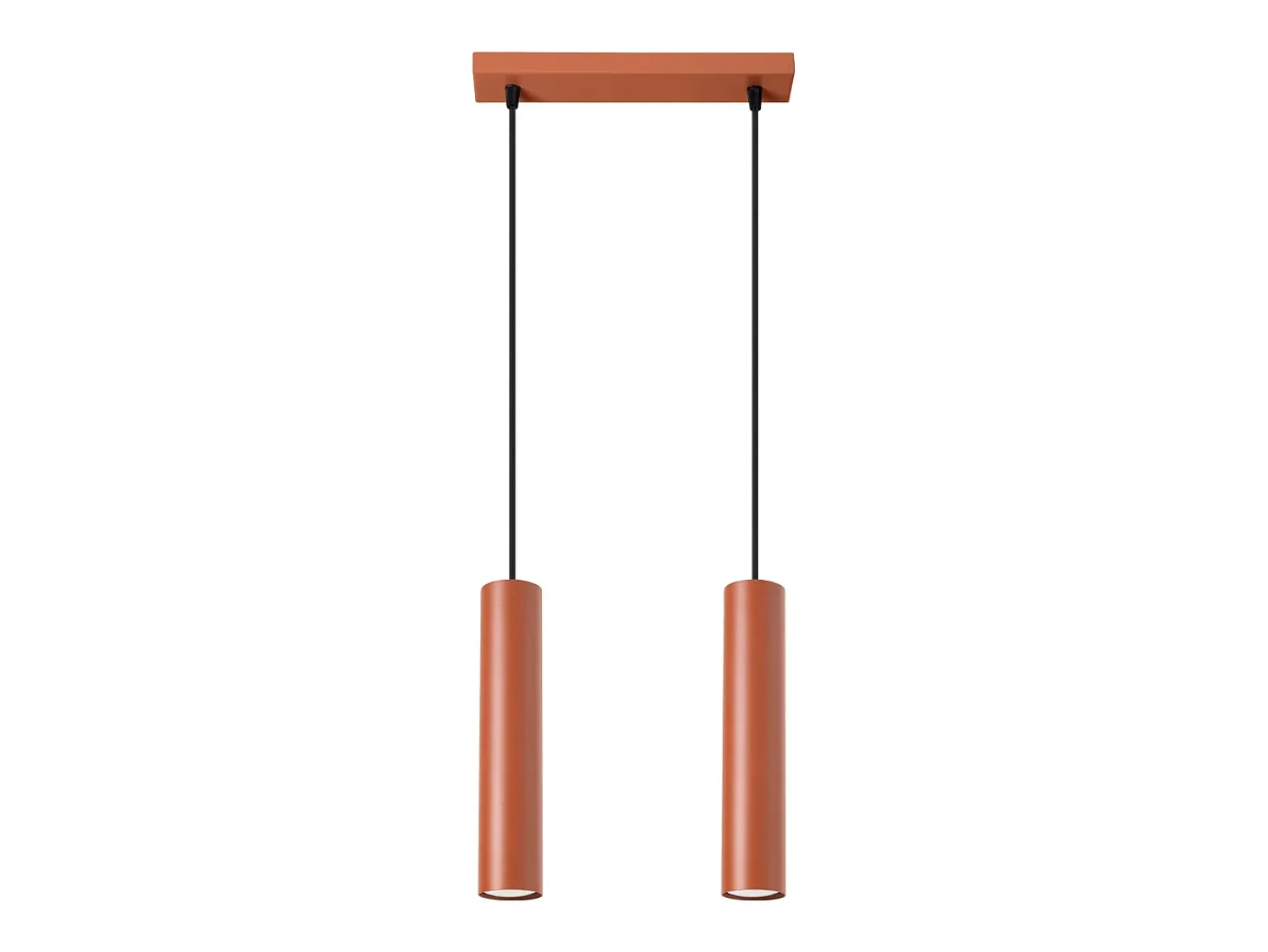 Sollux Lighting Lámpara colgante Toris desván de acero - 2 fuentes luminosas 4000K - L.30 x A.105 cm - ocre Rojo