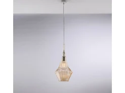 Discount Lámpara colgante Zeus de hierro con cristal pyrex ámbar, 1 luz, 150 Ø20, BL270-S1-AM Amarillo