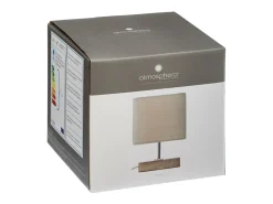 Online Atmosphera Lámpara con base de madera de estilo escandinavo 14.5 x 14.5 x 21 cm Beige