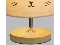 Discount Atmosphera for Kids Lámpara con pantalla de gato Gris