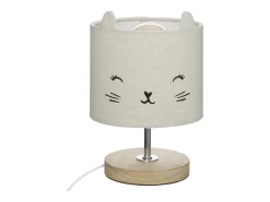 Discount Atmosphera for Kids Lámpara con pantalla de gato Gris