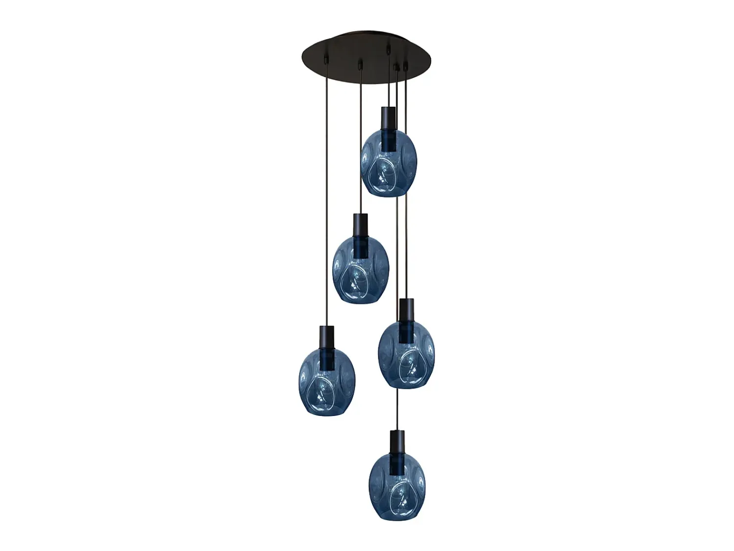TOSEL Lámpara Suspendida^Lámpara de Araña ,metal y cristal, , P 100xD60xD 60cm Azul