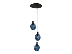 TOSEL Lámpara Suspendida^Lámpara de Araña ,metal y cristal, , P 100xD 60xD 60cm Azul
