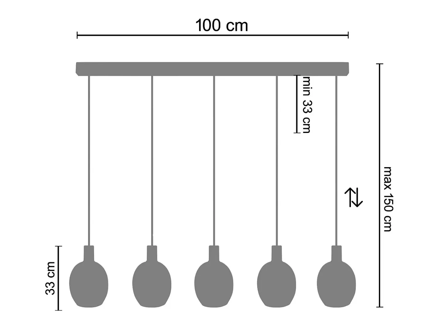 TOSEL Lámpara Suspendida^Lámpara de Araña ,metal y cristal,AMARILLO,P 100xD20xD60cm Amarillo claro