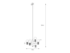 Clearance Sollux Lighting Lámpara De Araña Halo Moderno De Aluminio - 6 Fuentes Luminosas - L.64 X A.230 Cm - Ocre Rojo