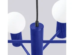 Lámpara De Araña Halo Moderno De Aluminio - 6 Fuentes Luminosas - L.64 X A.230 Cm - Ultramarino