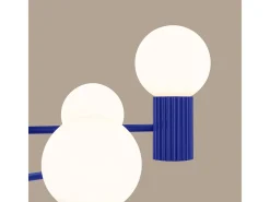 Lámpara De Araña Halo Moderno De Aluminio - 6 Fuentes Luminosas - L.64 X A.230 Cm - Ultramarino