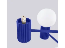 Lámpara De Araña Halo Moderno De Aluminio - 6 Fuentes Luminosas - L.64 X A.230 Cm - Ultramarino
