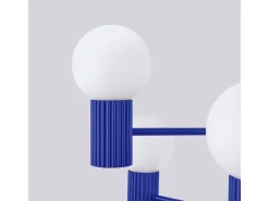Lámpara De Araña Halo Moderno De Aluminio - 6 Fuentes Luminosas - L.64 X A.230 Cm - Ultramarino