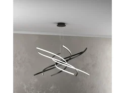 Lámpara de araña LED moderna Tornado, 69 W, 4450 lm, 1163/S80, color dorado bruñido