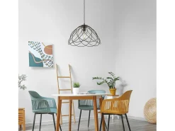 Discount Lámpara de araña Pagoda en hierro lacado en negro con dec. Efecto óxido con cable eléctrico regulable 1 luz 132 Ø45 BL298-S1-RG Marru00f3n chocolate
