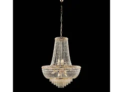 Lámpara de araña Wagner en hierro y latón dorado con pedrería 11 luces 142 Ø62 BL266-11-OR