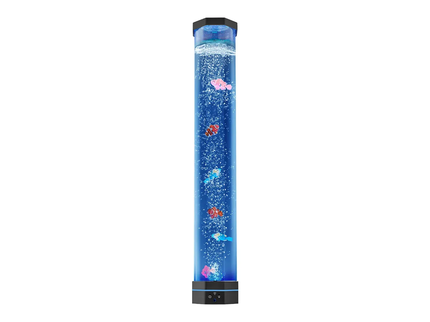 Lámpara de Burbujas SucceBuy con 6 Peces Flotantes, 80 cm, 16 Efectos de Luces Cambiantes de Color, Lámpara de Ambiente para Dormitorio, Salón