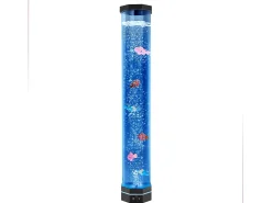 Lámpara de Burbujas SucceBuy con 6 Peces Flotantes, 80 cm, 16 Efectos de Luces Cambiantes de Color, Lámpara de Ambiente para Dormitorio, Salón