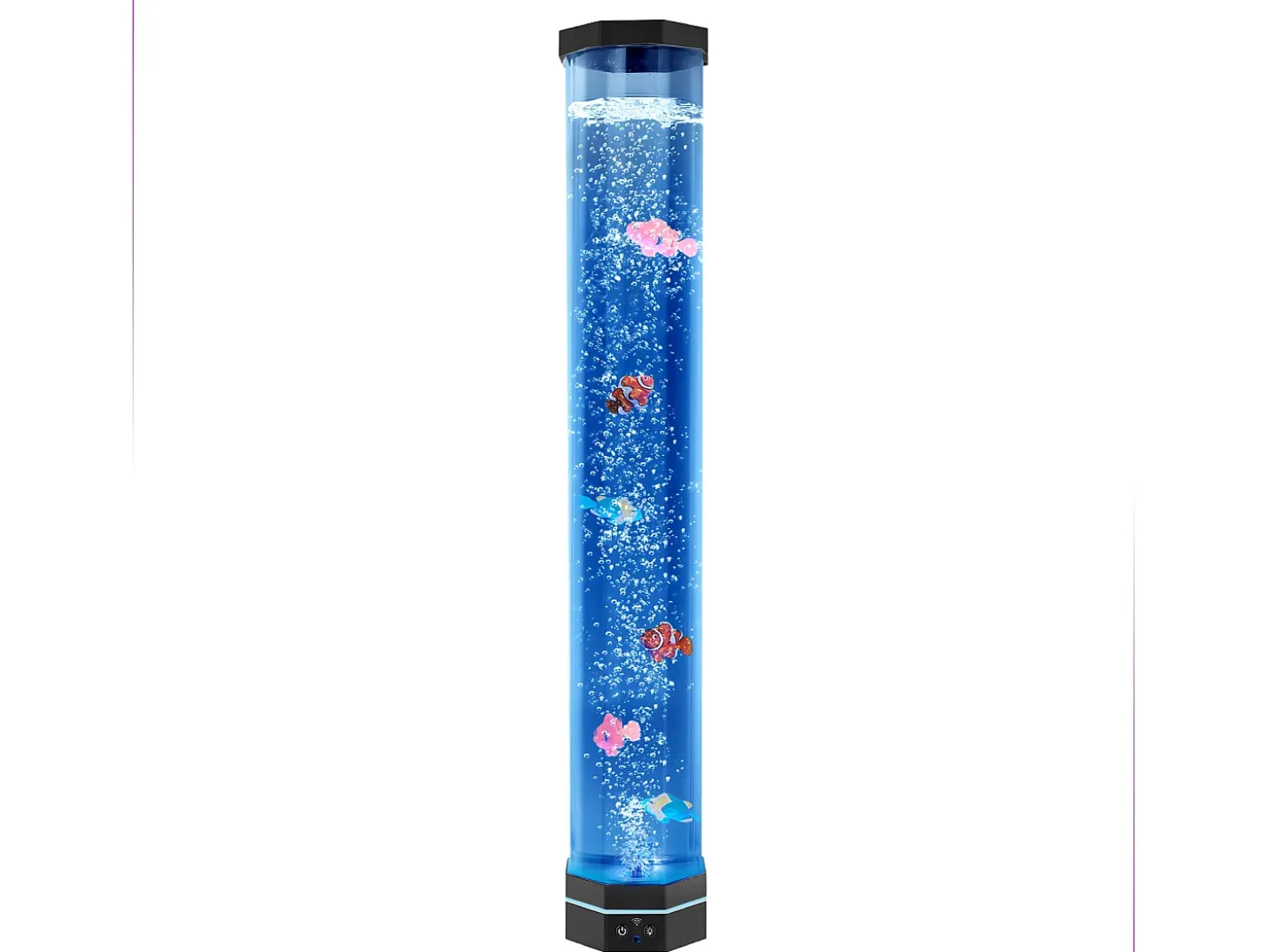 Lámpara de Burbujas SucceBuy con 6 Peces Flotantes, 80 cm, 16 Efectos de Luces Cambiantes de Color, Lámpara de Ambiente para Dormitorio, Salón