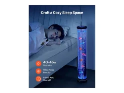 Lámpara de Burbujas SucceBuy con 6 Peces Flotantes, 80 cm, 16 Efectos de Luces Cambiantes de Color, Lámpara de Ambiente para Dormitorio, Salón