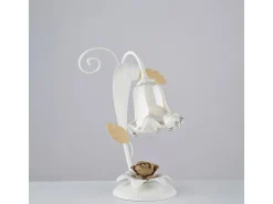 Outlet Lámpara de cesta de hierro lacado en blanco shabby, 1 luz, H.34 Ø25 BL274-LT-BCO Marfil