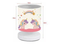 Lámpara de escritorio infantil 22 cm blanca con diseño de unicornio 03_0007387