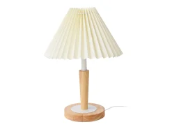 Helloshop26 Lámpara de mesa 35 cm efecto madera crema 03_0007403 Blanco