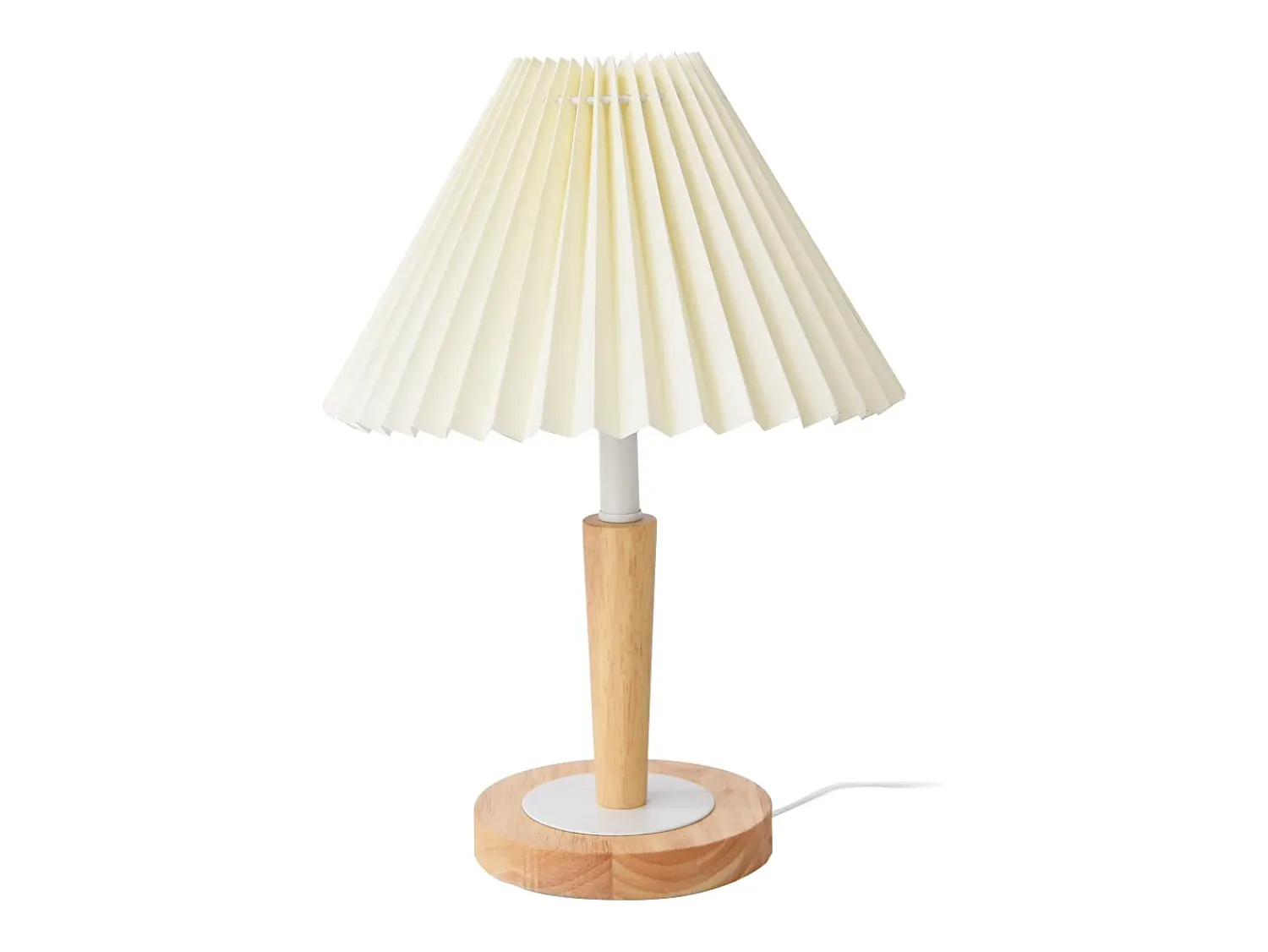 Helloshop26 Lámpara de mesa 35 cm efecto madera crema 03_0007403 Blanco