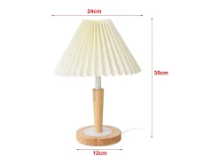 Helloshop26 Lámpara de mesa 35 cm efecto madera crema 03_0007403 Blanco
