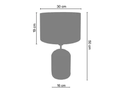Best TOSEL Lámpara de Mesa ,madera,vidrio,natural,A53xD35xP35cm Gris