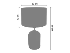 Best TOSEL Lámpara de Mesa ,madera,vidrio,natural,A53xD35xP35cm Gris