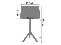 TOSEL Lámpara de Mesa ,madera,natural,A30x D 18xP18cm Verde