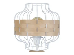 TOSEL Lámpara De Mesa^Lámpara de Mesa ,madera,natural,A58xD25xP25 cm Beige / Blanco