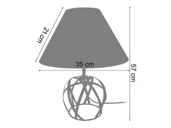 Clearance TOSEL Lámpara de Mesa ,metal,,A 57xD35x P 35cm Rojo