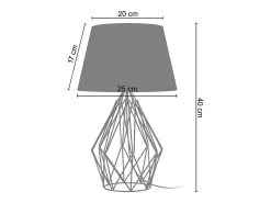 TOSEL Lámpara De Mesa^Lámpara de Mesa ,metal, ,A40xD25xP25cm Dorado