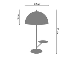 TOSEL Lámpara De Mesa^Lámpara de Mesa ,metal,,A56xD30xP30cm Blanco