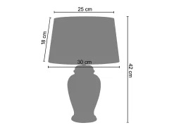 Best TOSEL Lámpara de Mesa ,vidrio, ,A42xD30xP30cm Blanco
