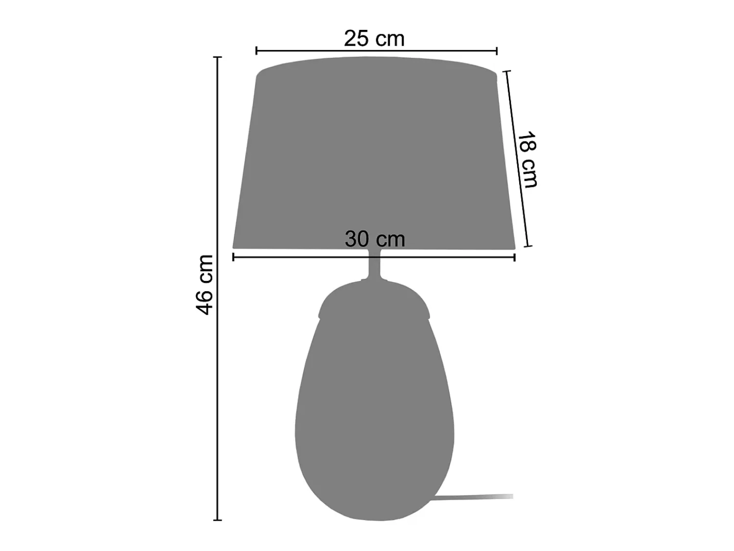 TOSEL Lámpara De Mesa^Lámpara de Mesa ,vidrio,, A46xD30xP 30cm Transparente