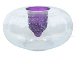 Lámpara de Mesa TOSEL ,vidrio,violeta ,A 19xD35xP35cm