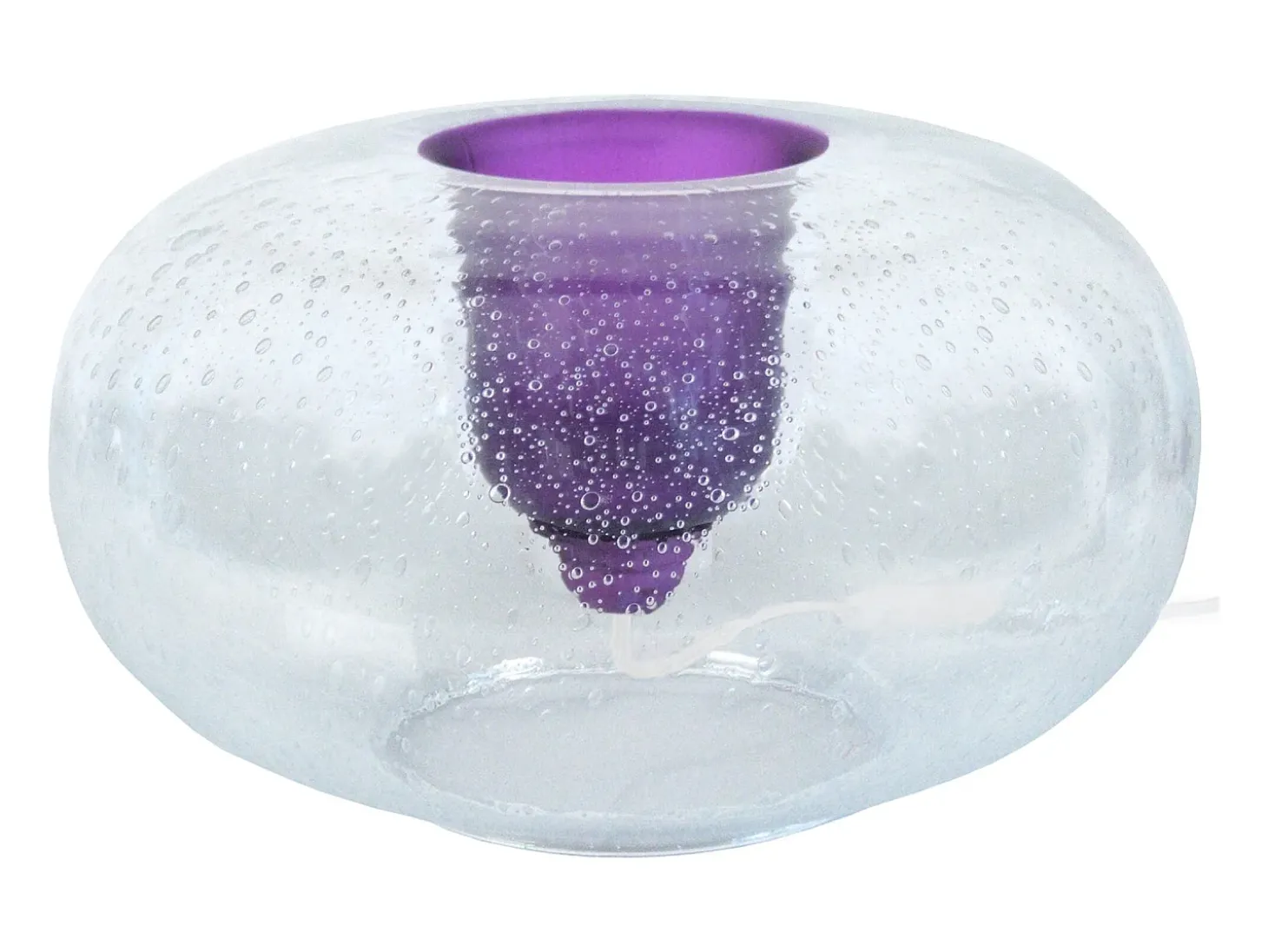 Lámpara de Mesa TOSEL ,vidrio,violeta ,A 19xD35xP35cm